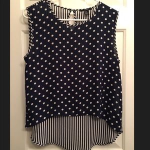 Stripy polka dot blouse